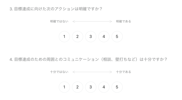 目標ヘルスチェック回答②